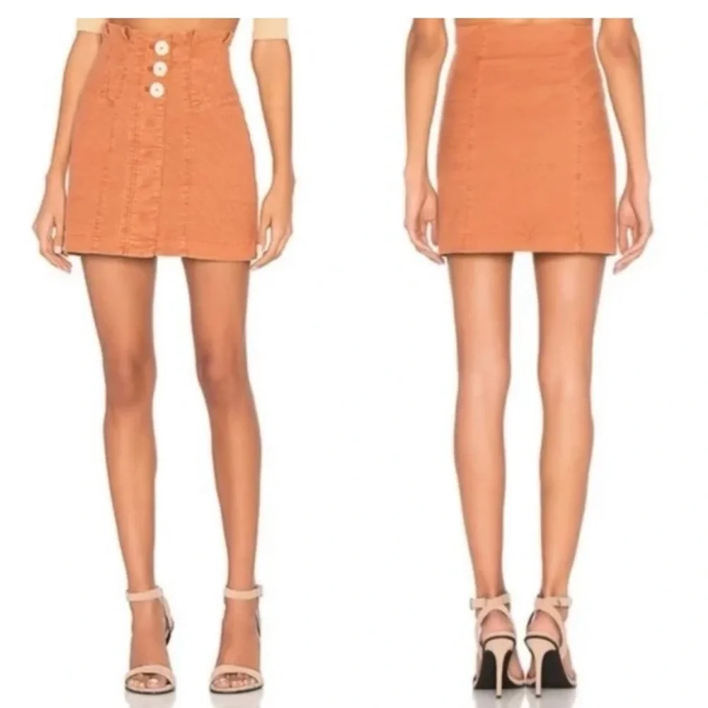 EUC FREE PEOPLE Every Minute, Every Hour Mini Skirt in Burnt Orange - Size 10